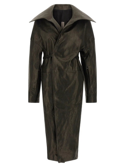 Rick Owens Black Lamb Leather Coat