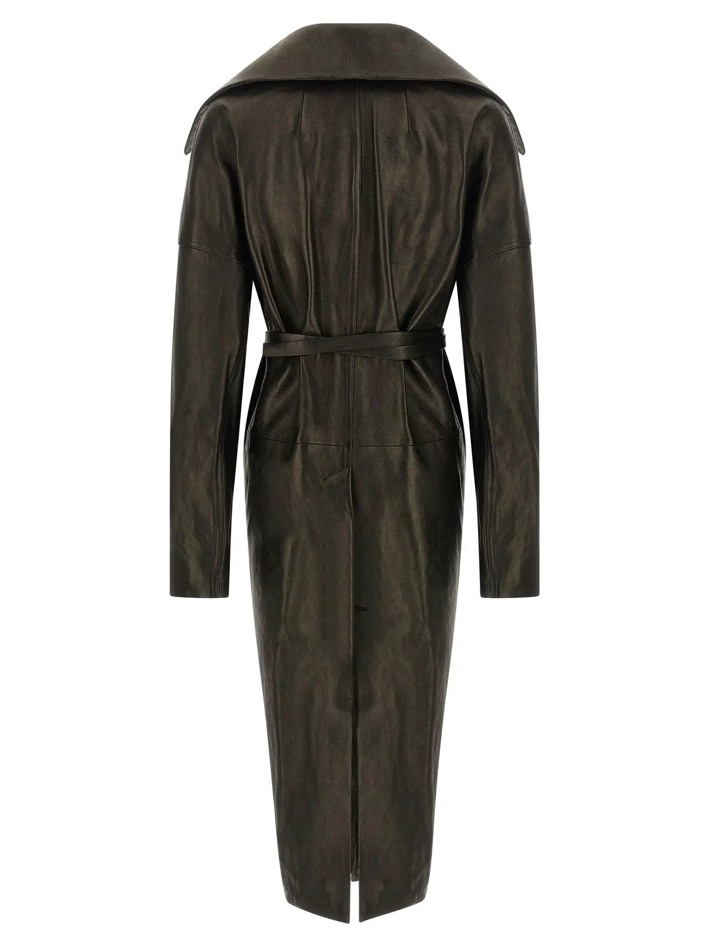 Rick Owens Black Lamb Leather Coat