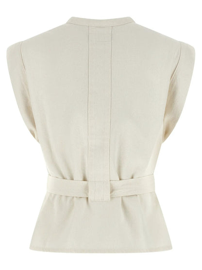 Lemaire White Cotton Sleeveless Jacket