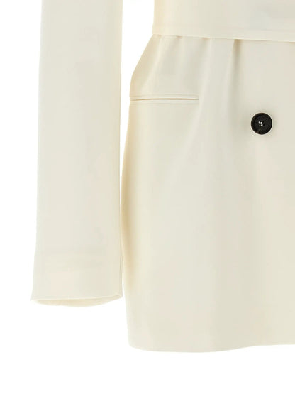 Kiton White Silk Blazer