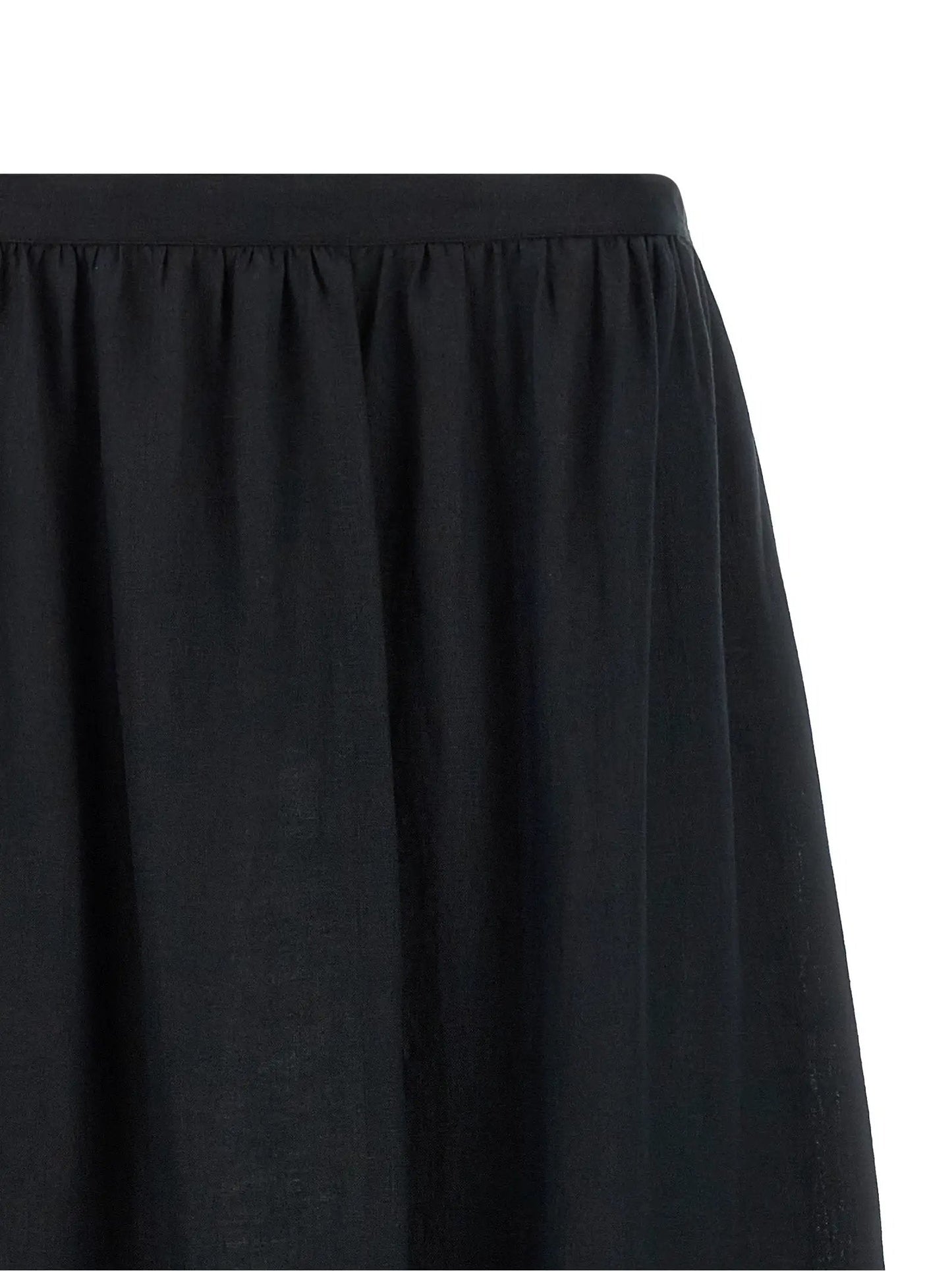 Kiton Black Linen Mini Skirt