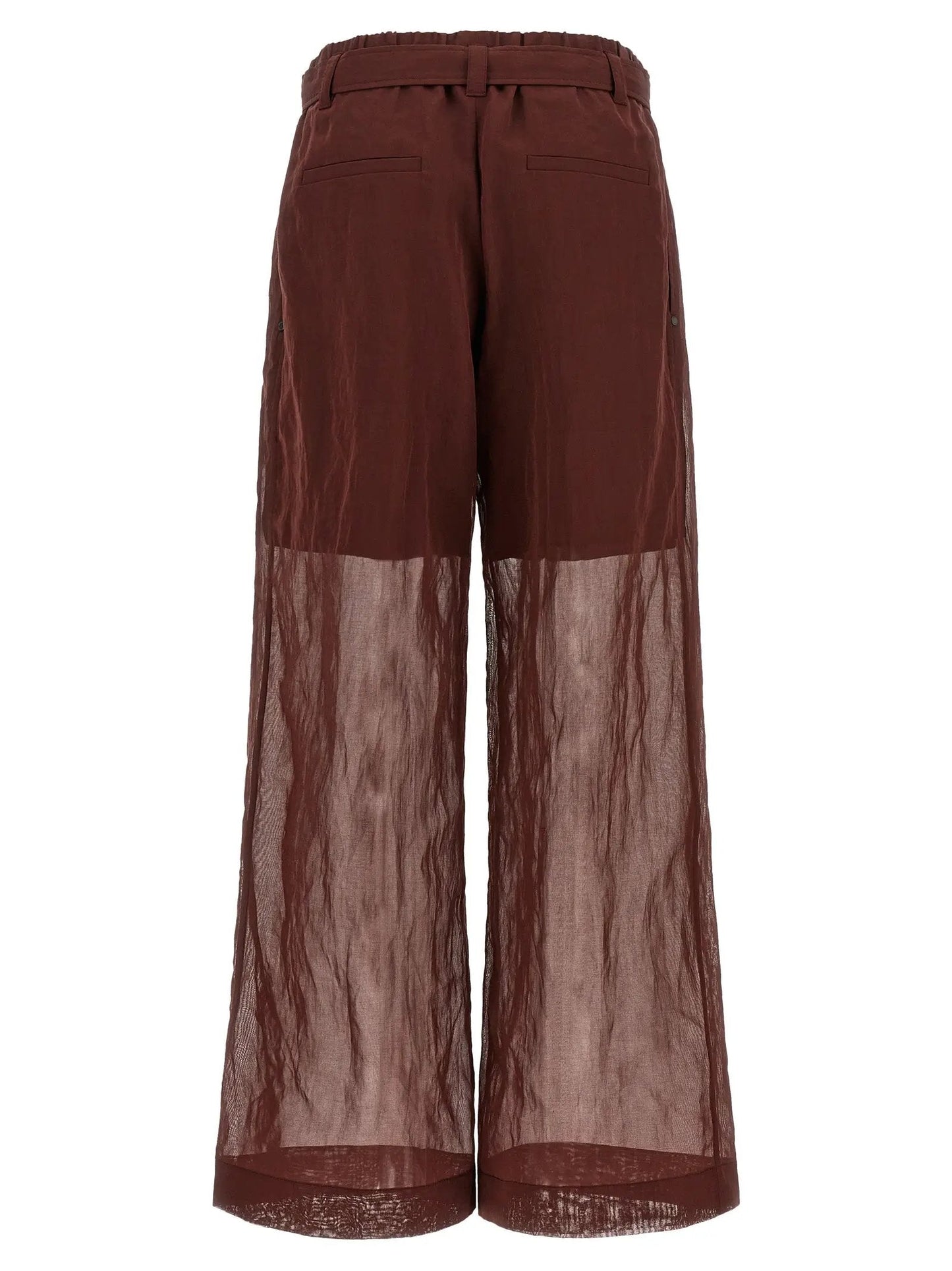 Brunello Cucinelli Bordeaux Cotton Flared Pants