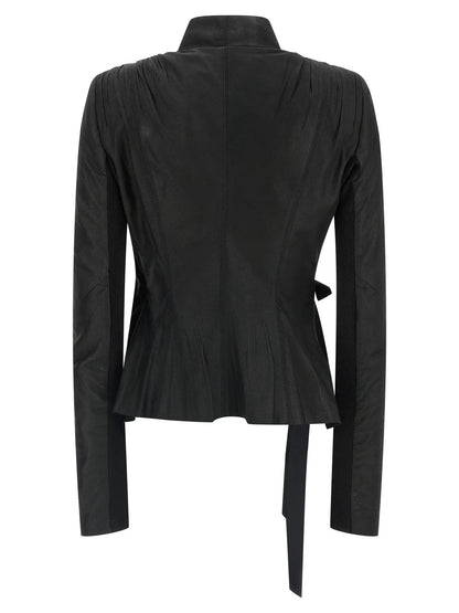 Rick Owens Black Lamb Leather Leather Jacket