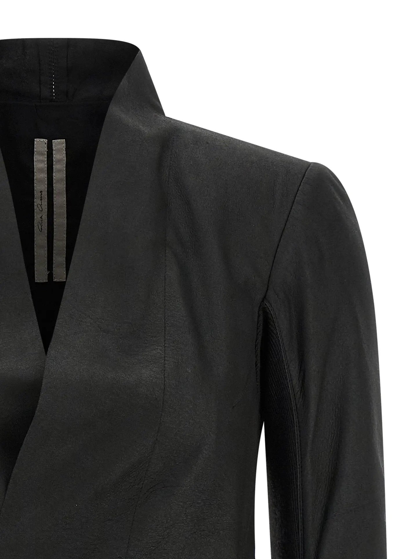 Rick Owens Black Lamb Leather Leather Jacket