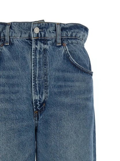 Agolde Blue Cotton Straight-Leg Jeans