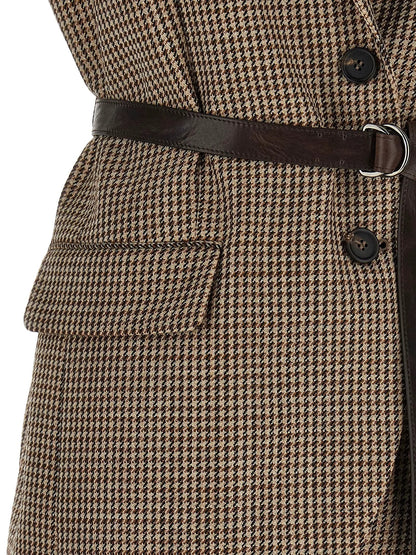 Brunello Cucinelli Beige Virgin Wool Sleeveless Jacket