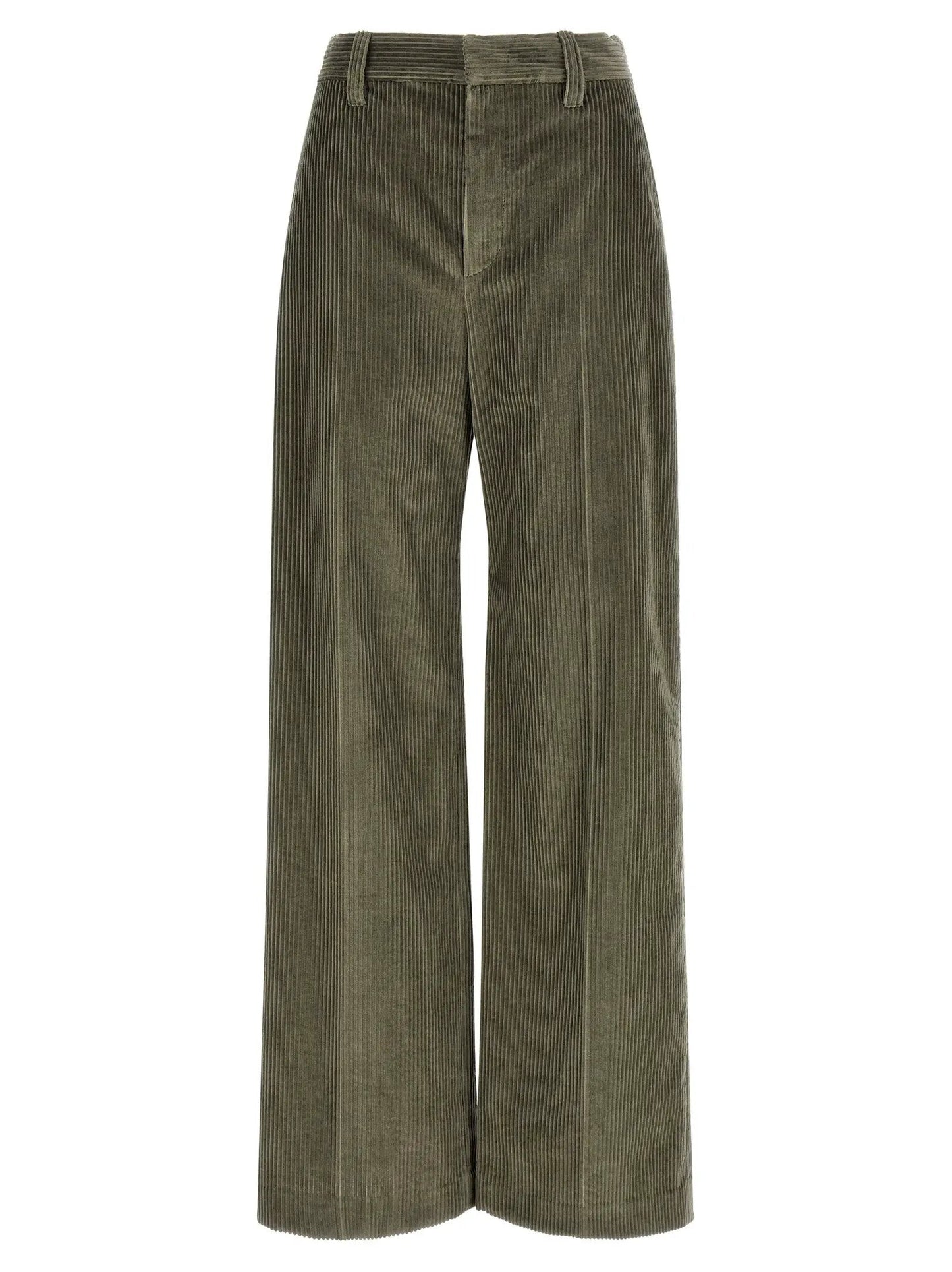 Brunello Cucinelli Bicolor Cotton Flared Pants
