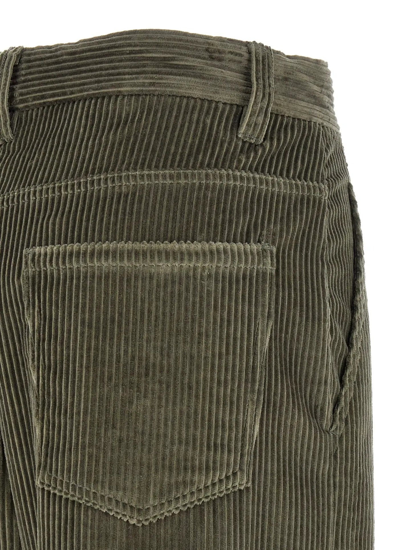 Brunello Cucinelli Bicolor Cotton Flared Pants