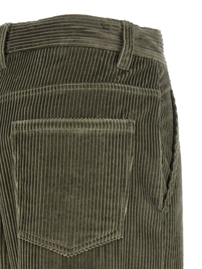 Brunello Cucinelli Bicolor Cotton Flared Pants