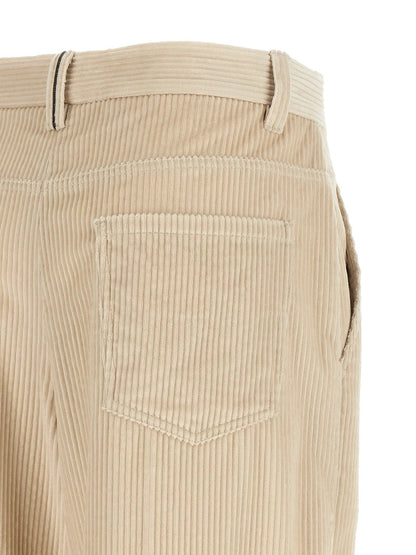 Brunello Cucinelli Beige Cotton Casual Pants