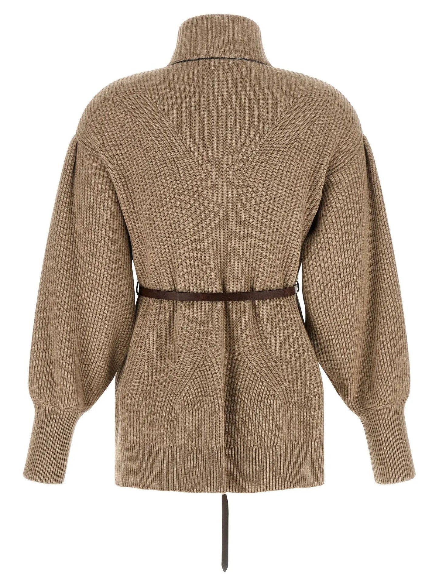 Brunello Cucinelli Beige Virgin Wool Cardigan