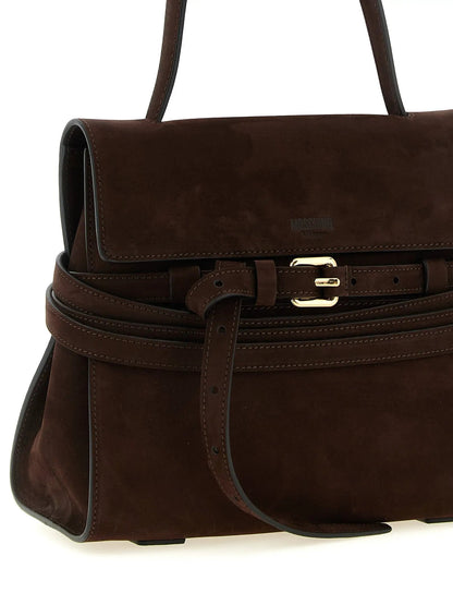 Moschino Brown Calfskin Handbag