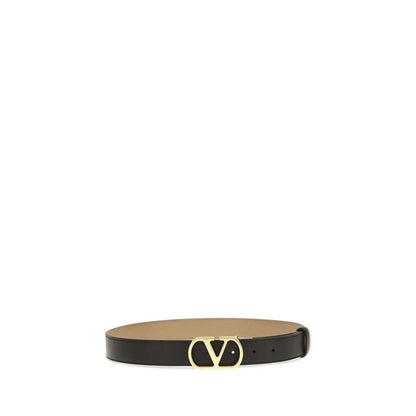 Valentino Garavani Black Calf Leather Bos Taurus Regular Belt