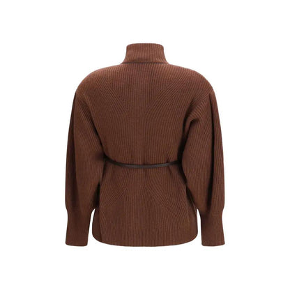 Brunello Cucinelli Brown Wool Cardigan