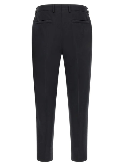 ZEGNA Blue Cotton Dress Pants