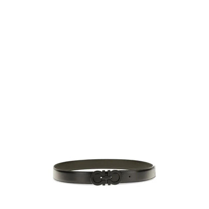 Ferragamo Black Calf Leather Belt