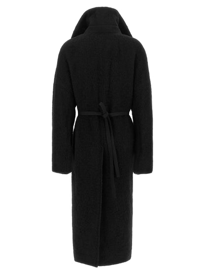 Rick Owens Black Marabou Coat