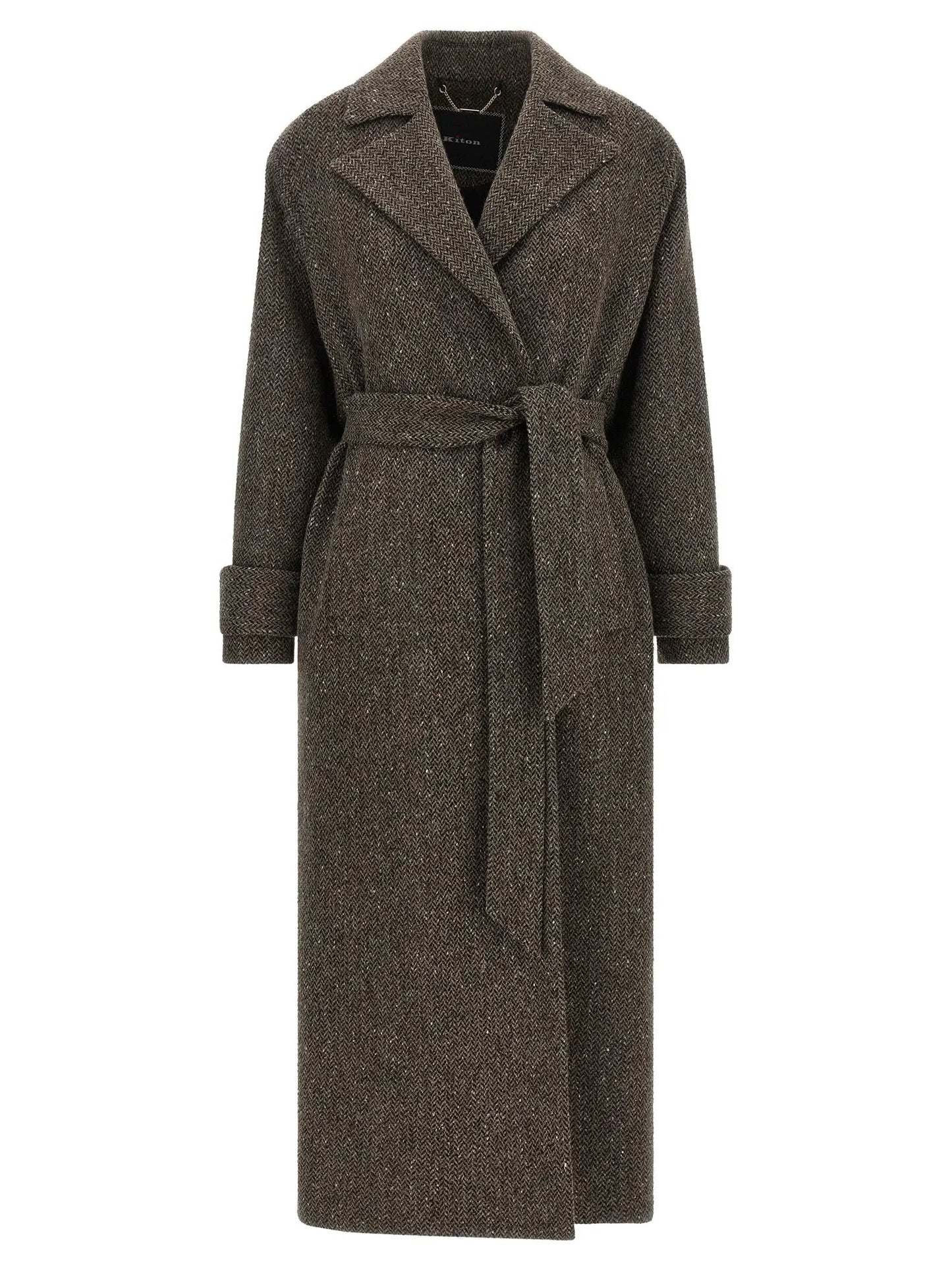 Kiton Brown Virgin Wool Coat