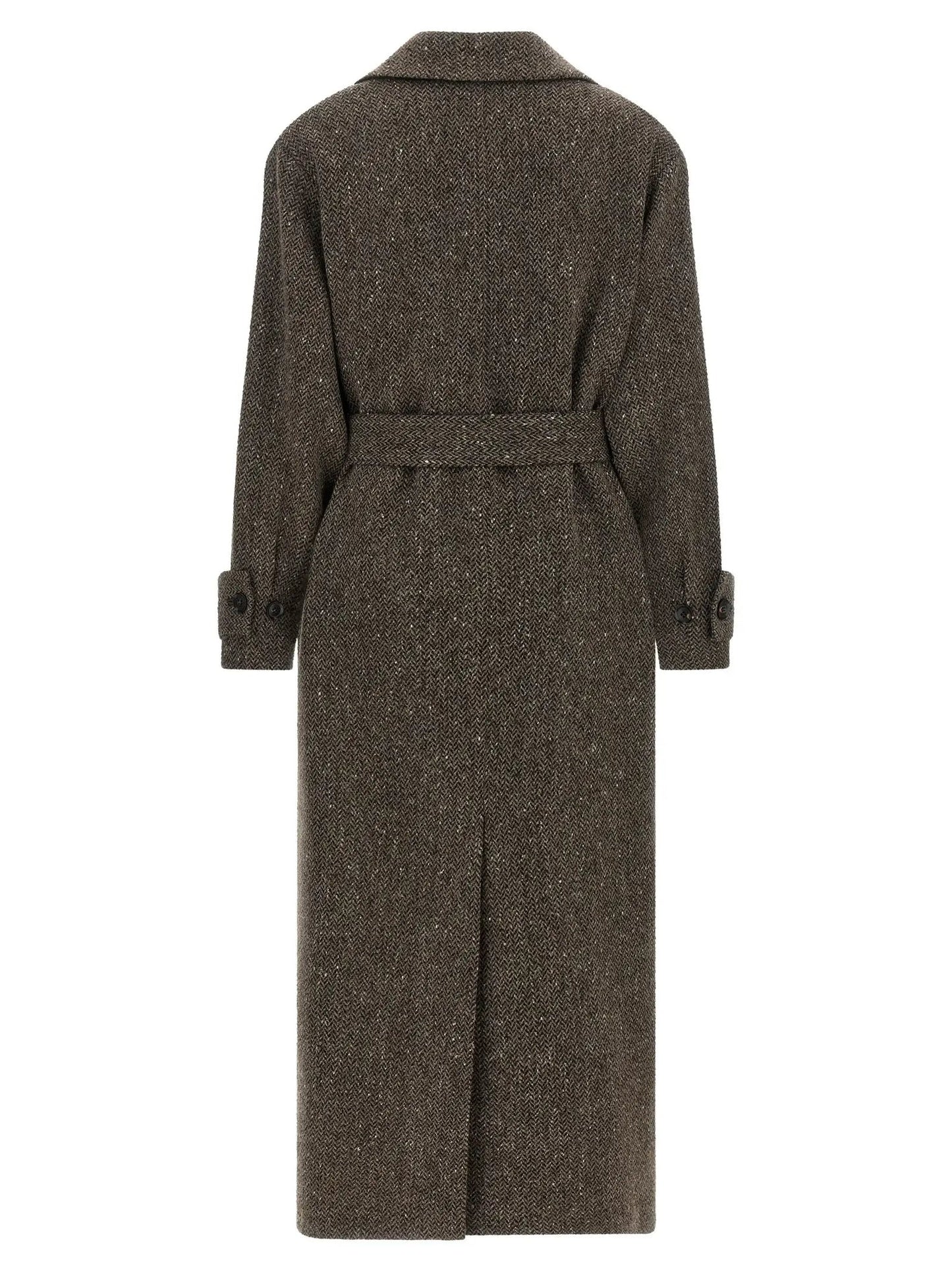 Kiton Brown Virgin Wool Coat