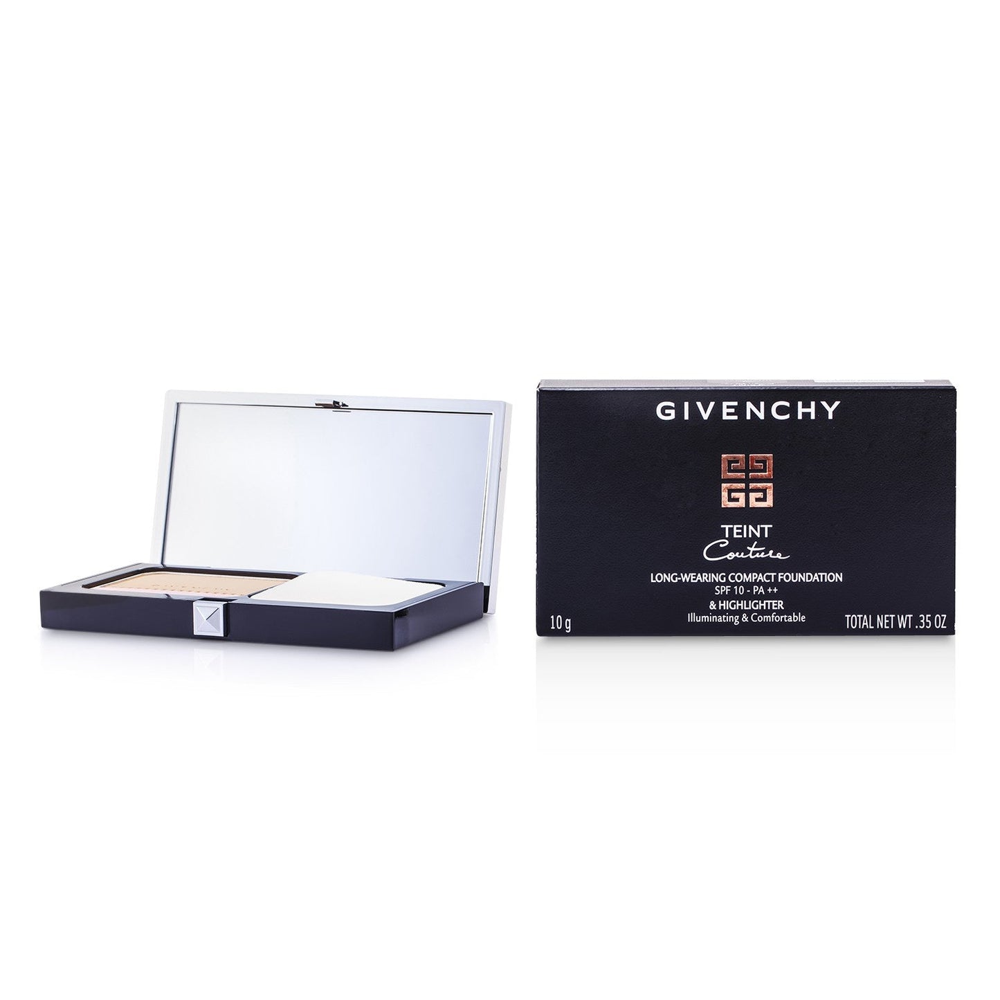 Givenchy Teint Couture Long Wear Compact Foundation & Highlighter SPF10 - # 3 Elegant Sand (Unboxed)  10g/0.35oz