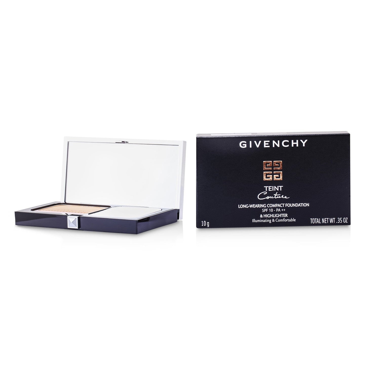 Givenchy Teint Couture Long Wear Compact Foundation & Highlighter SPF10 - # 3 Elegant Sand (Unboxed)  10g/0.35oz