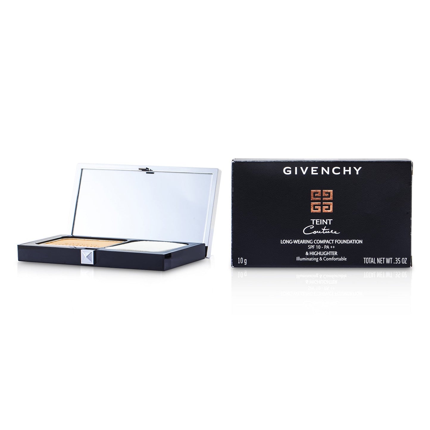 Givenchy Teint Couture Long Wear Compact Foundation & Highlighter SPF10 - # 3 Elegant Sand (Unboxed)  10g/0.35oz
