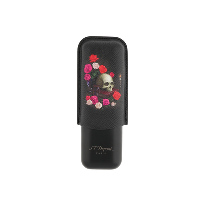 S.T. DUPONT 2 Cigar Case Memento Mori Black 183494