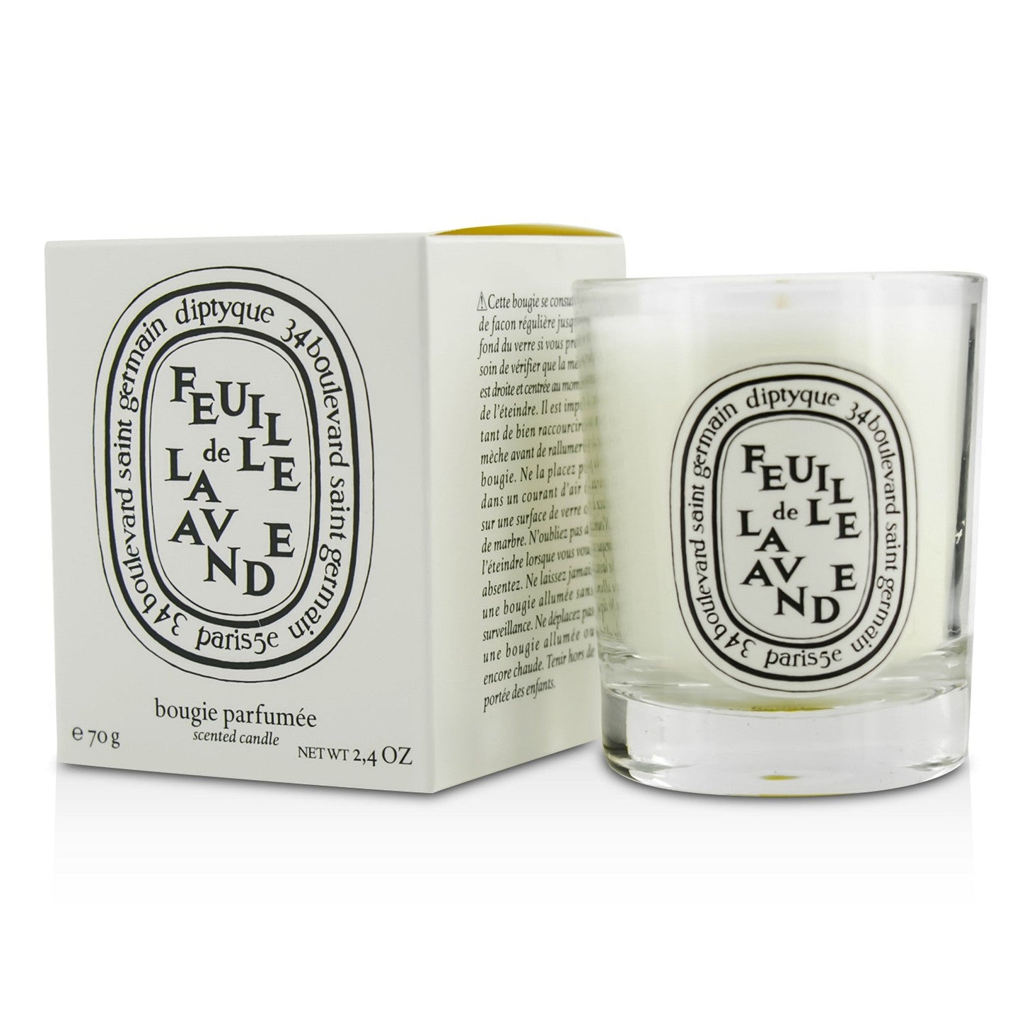Diptyque Scented Candle - Feuille De Lavande (Lavender Leaf)  70g/2.4oz