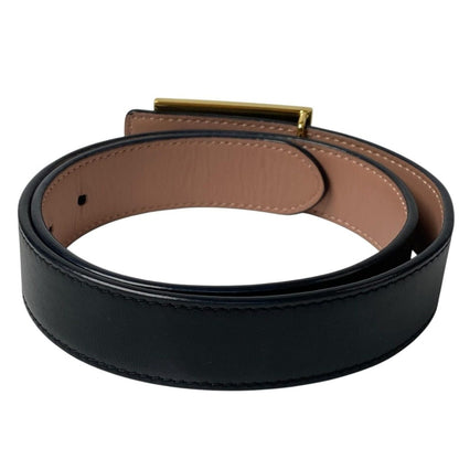 Fendi FF Leather Belt Buckle Black