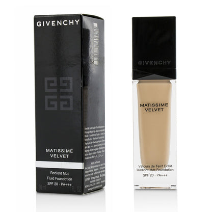 Givenchy Matissime Velvet Radiant Mat Fluid Foundation SPF 20 - #01 Mat Porcelain (Box Slightly Damaged)  30ml/1oz