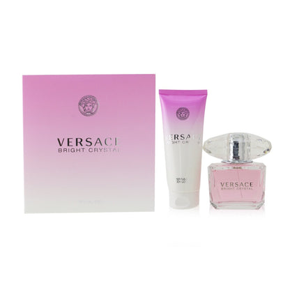 Versace Bright Crystal Coffret: Eau De Toilette Spray 90ml/3oz + Perfumed Body Lotion 100ml/3.4oz  2pcs