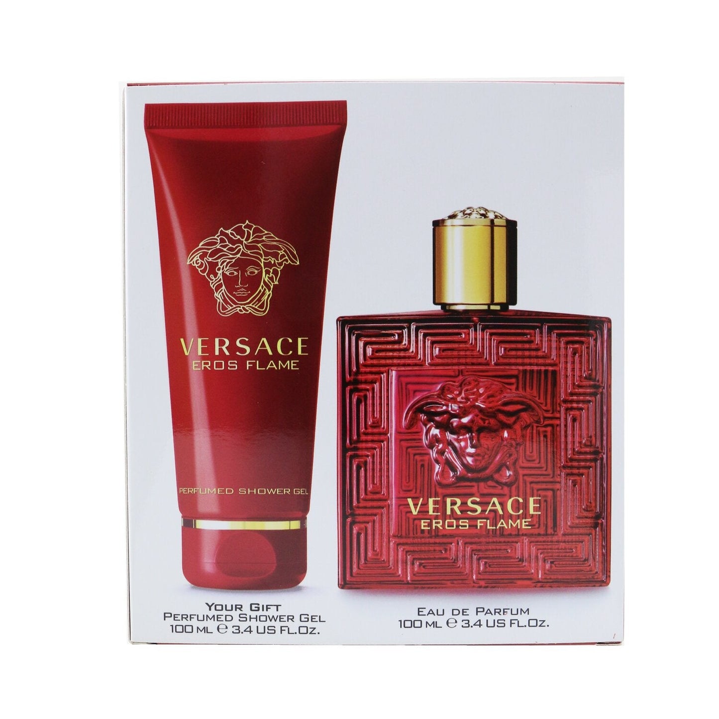 Versace Eros Flame Coffret: Eau De Parfum Spray 100ml/3.4oz + Shower Gel 100ml/3.4oz  2pcs