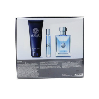 Versace Versace Pour Homme Coffret: Eau De Toilette Spray 100ml/3.4oz + Eau De Toilette Spray 10ml/0.3oz + Hair & Body Shampoo 150ml/5oz  3pcs