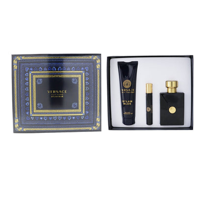 Versace Dylan Blue Coffret: Eau De Toillete Spray 100ml/3.4oz + Eau De Toillete Spray 10ml/0.3ozl + Bath&Shower Gel 150ml/5oz  3pcs