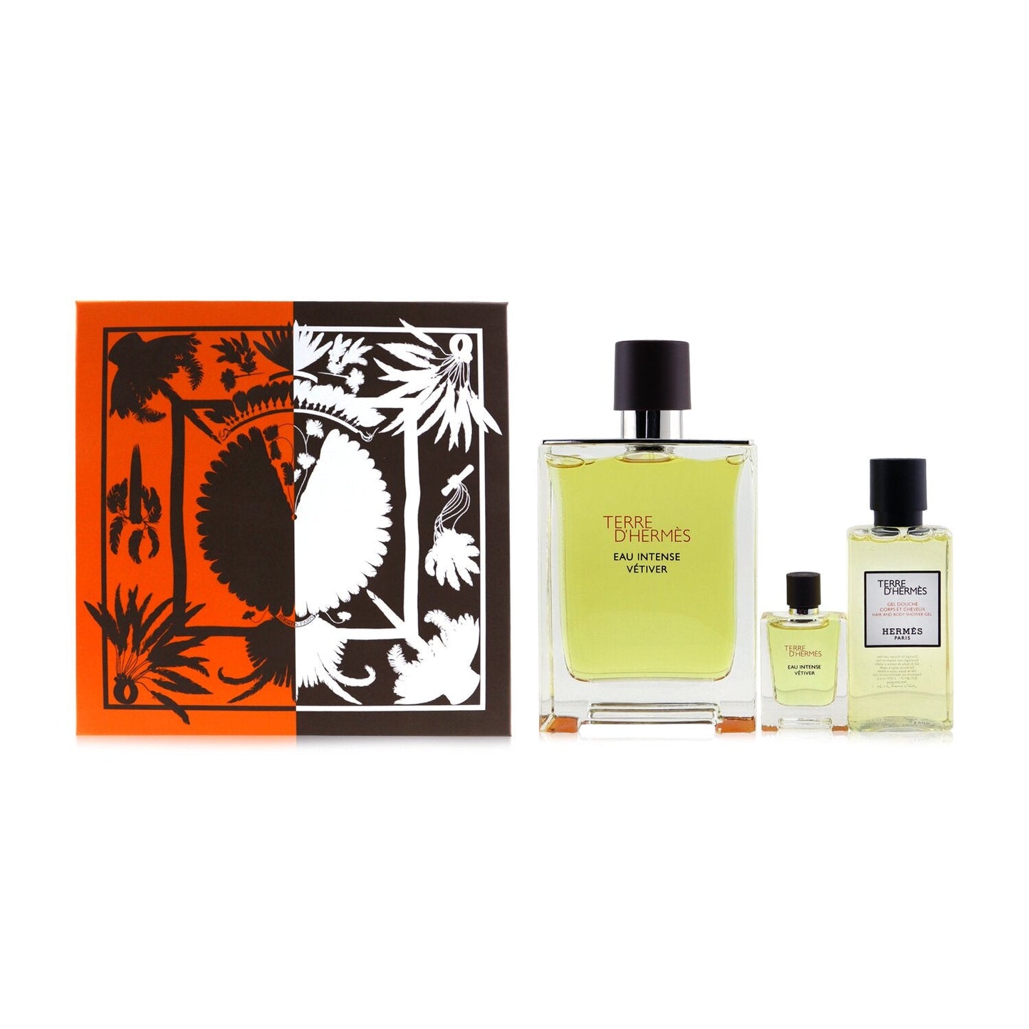 Hermes Terre D'Hermes Eau Intense Vetiver Coffret: Eau De Parfum 100ml/3.3oz + Hair & Body Shower Gel 40ml/1.35oz + Eau De Parfum 5ml/0.17oz  3pcs