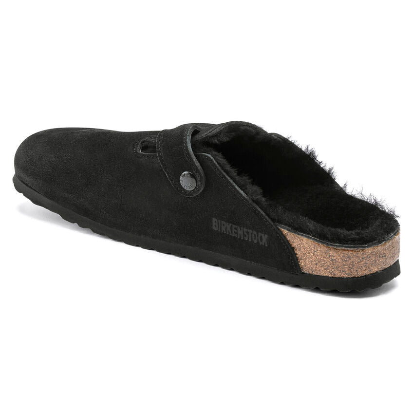 Unisex Boston Shearling Suede Leather Black Regular/Wide
