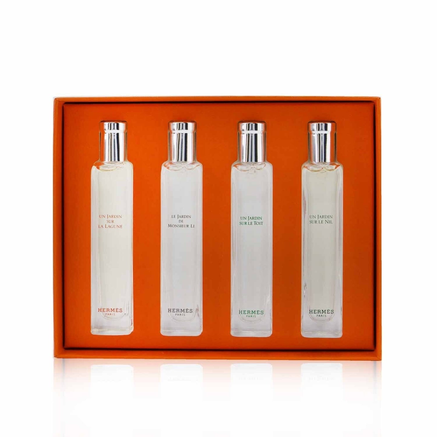 Hermes Jardins Eau De Toilette Travel Set: Un Jardin Sur La Lagune, Le Jardin De Monsieur Li, Un Jardin Sur Le Toit, Un Jardin Sur Le Nil  4x15ml/0.5oz