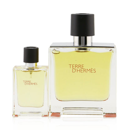 Hermes Terre D'Hermes Pure Parfum Coffret: Pure Parfum Spray 75ml/2.53oz + Pure Parfum Spray 12.5ml/0.42oz  2pcs