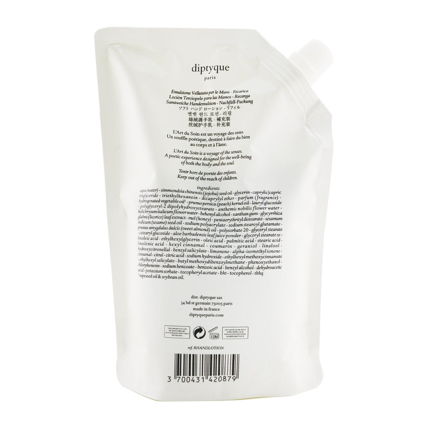 Diptyque Velvet Hand Lotion Refill  350ml/11.8oz