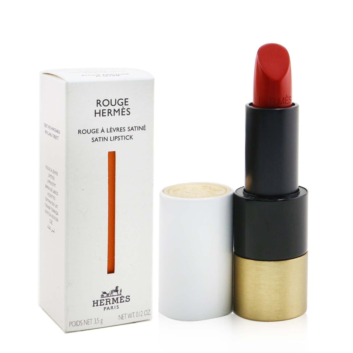 Hermes Rouge Hermes Satin Lipstick - # 66 Rouge Piment (Satine)  3.5g/0.12oz