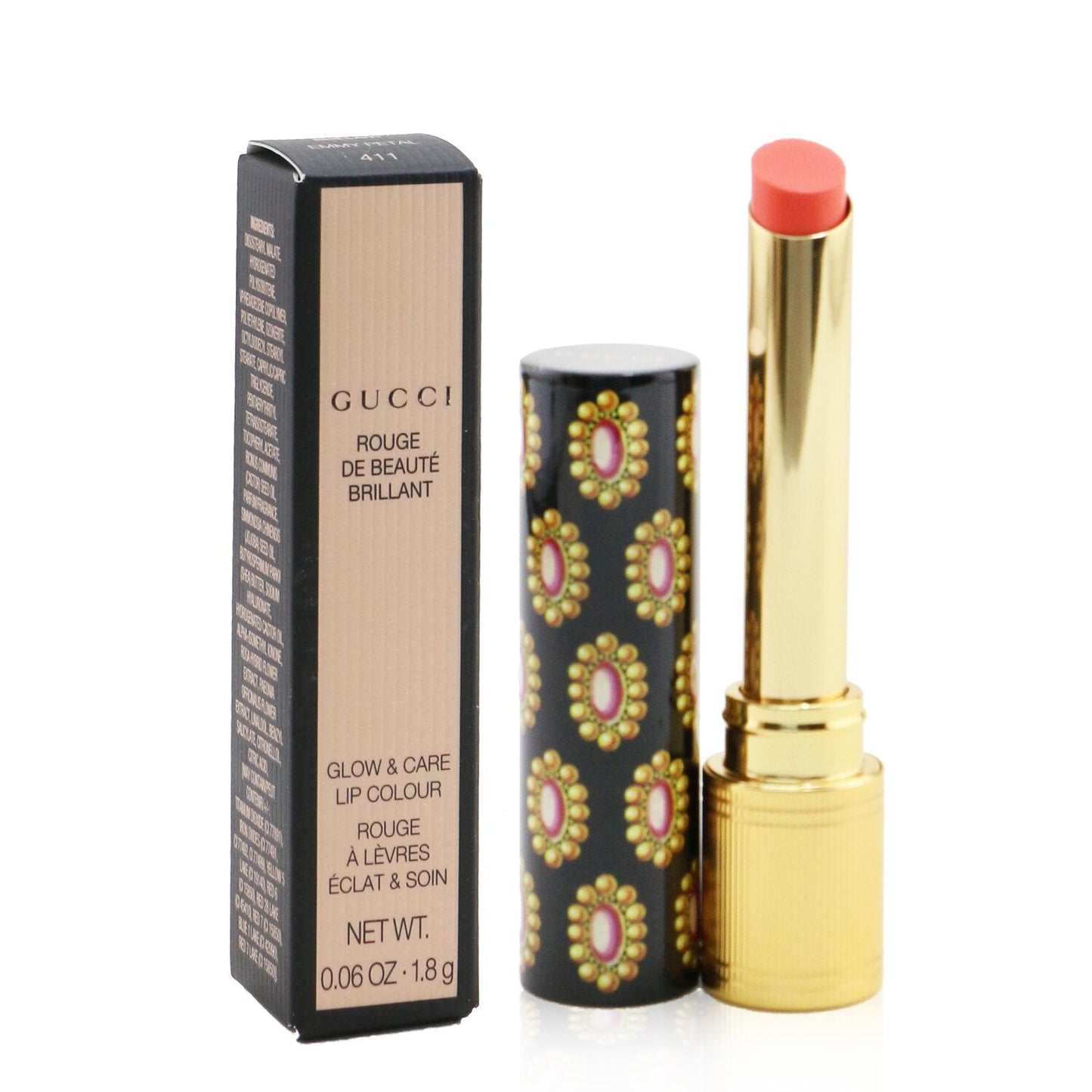 Gucci Rouge De Beaute Brillant Glow & Care Lip Colour - # 514 Virginia Scarlett  1.8g/0.06oz