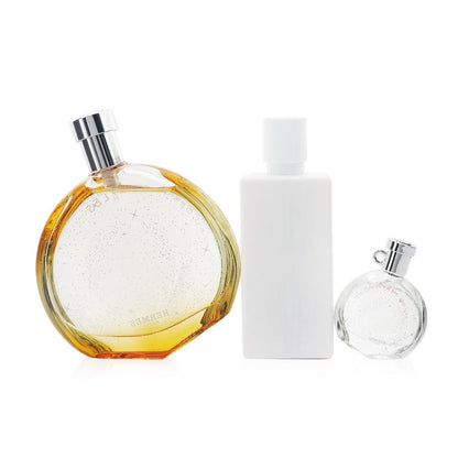 Hermes Eau Des Merveilles Coffret: Eau De Toilette Spray 100ml + Eau De Toilette 7.5ml + Body Lotion 80ml  3pcs