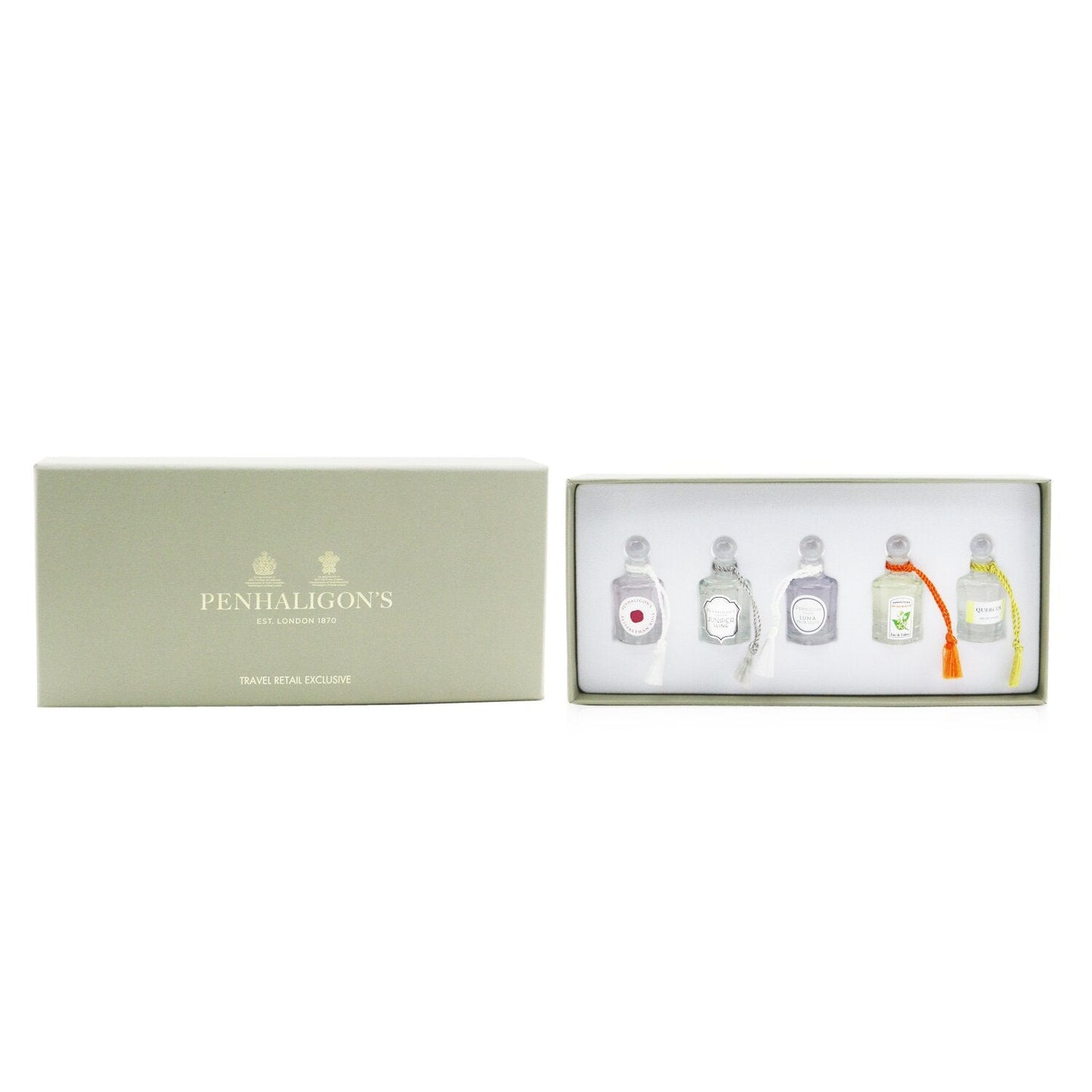 Penhaligon's Travel Retail Exclusive Coffret: Elisabethan Rose, Orange Blossom, Luna, Quercus, Juniper Sling  5x5ml/0.17oz