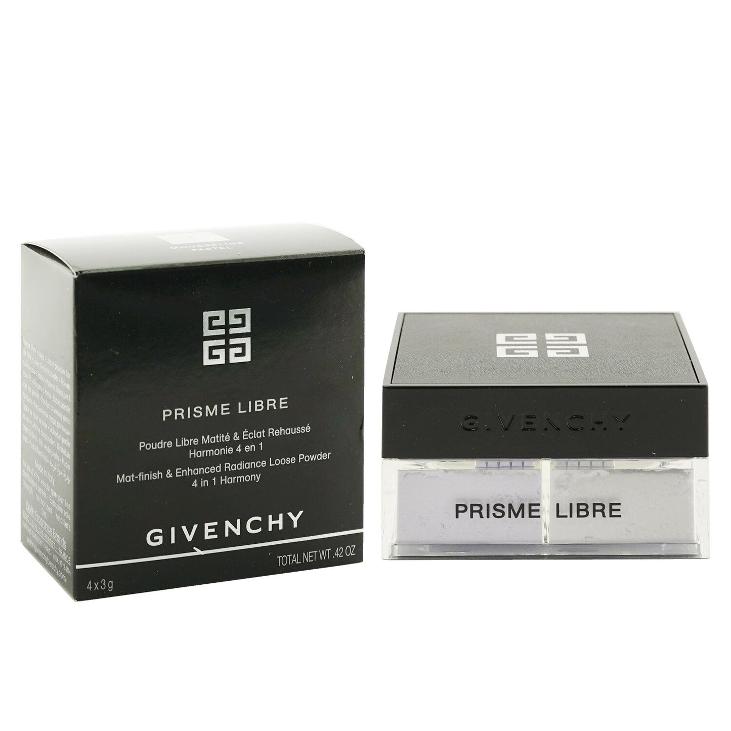 Givenchy Prisme Libre Mat Finish & Enhanced Radiance Loose Powder 4 In 1 Harmony - # 1 Mousseline Pastel (Box Slightly Damaged)  4x3g/0.105oz