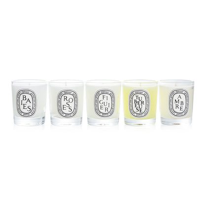 Diptyque Scented Candles Set - Berries, Roses, Fig Tree, Tuberose, Amber  5x35g/1.23oz