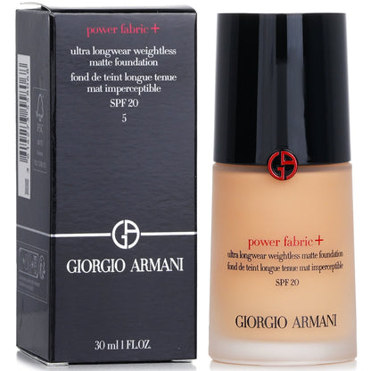 Giorgio Armani Power Fabric+ Ultra Longwear Weightless Matte Foundation SPF 20 - # 6  30ml/1oz