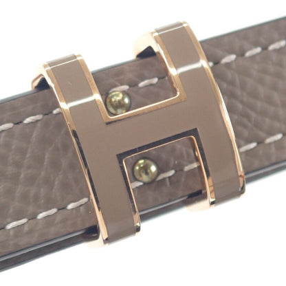 Hermes Pop H 15 Belt Veau Epsom Etoupe Brown Pink Gold Hardware