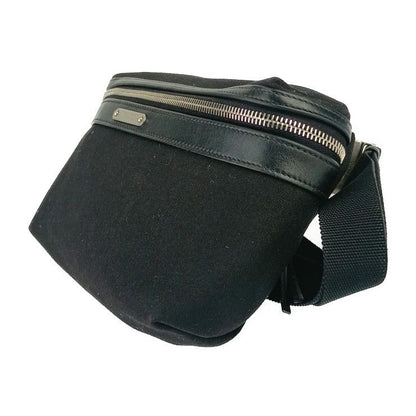 Saint Laurent Paris Waist Bag City Belt Black Canvas Leather Men