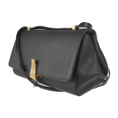 Bottega Veneta Angle Shoulder Bag Calf Leather Black