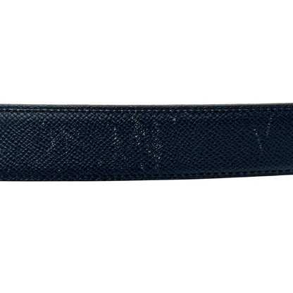 Hermes Belt Street H Leather Navy Gray Reversible